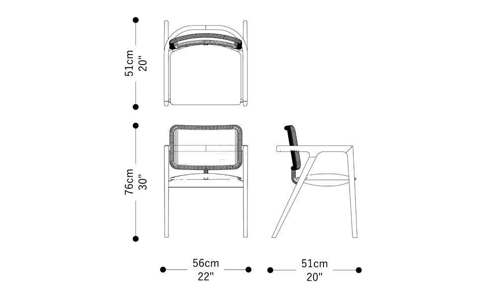 Image of the main dimensions of the product